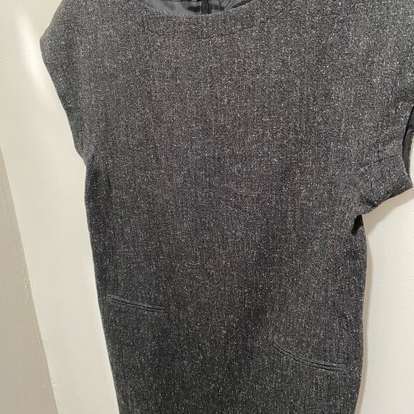 RAFAELLA Charcoal Grey Shift Dress SIZE 8 Fully Lined Sleeveless Career - Picture 4 of 8